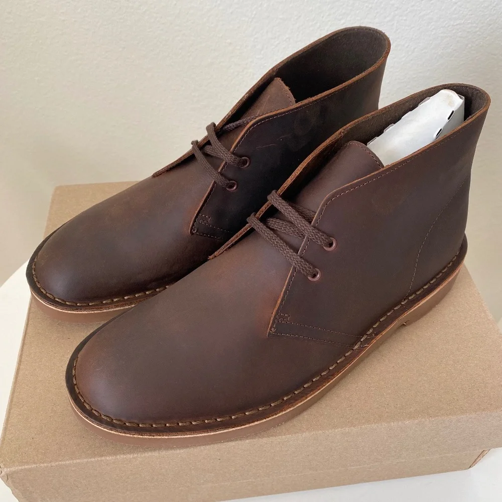 New in the Box Clarks Men's Bushacre 2 Dark Brown Leather Boots Size US 9